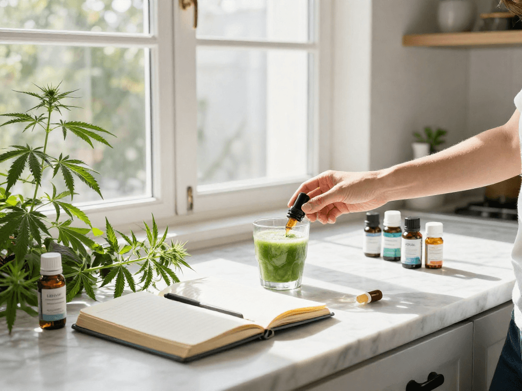 Meilleur casino en ligne France avec une routine de bien-être naturelle, incluant de l'huile de CBD et des produits bio.